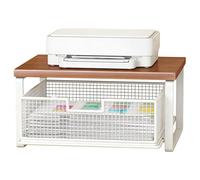Printer Stand With Storage - Desktop Shelf | Microwave Countertop Shelf | Regolabile Pull-Out Storage Basket, Double Layer Drawer Design, For Printer Microwave Coffee Maker Toaster, Saves Counter