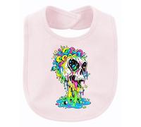 Printera Bavaglino colorato con teschio psichedelico | Teschio spaziale cosmo colori neon slime scheletro gotico surrealismo streetwear festival drip