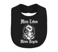 Printera Bavaglino con pugno "Mein Leben Meine Regles" | Sarcasmo autodeterminazione resistenza Power Stone Cemento Streetwear forza successo indipendenza regalo gotico combattente