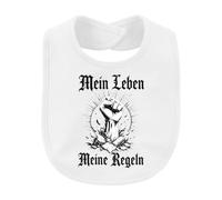 Printera Bavaglino con pugno "Mein Leben Meine Regles" | Sarcasmo autodeterminazione resistenza Power Stone Cemento Streetwear forza successo indipendenza regalo gotico combattente