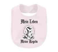 Printera Bavaglino con pugno "Mein Leben Meine Regles" | Sarcasmo autodeterminazione resistenza Power Stone Cemento Streetwear forza successo indipendenza regalo gotico combattente