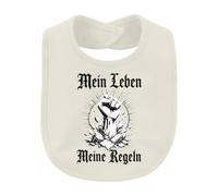 Printera Bavaglino con pugno "Mein Leben Meine Regles" | Sarcasmo autodeterminazione resistenza Power Stone Cemento Streetwear forza successo indipendenza regalo gotico combattente