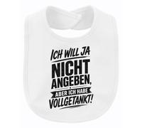 Printera Bavaglino con scritta in lingua tedesca "Ich will ja nicht angeben