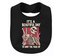 Printera Bavaglino "It's A Beautiful Day To Shut Up" | Teschio scheletro ironico teschio vintage gotico gotico idea regalo pace retrò