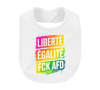 Printera Bavaglino per bambini con scritta "Liberté ÉGALITÉ" FCK AFD | Sarcasmo, resistenza anti-giustizia, tolleranza, diversità, diritti umani, politica, attivismo, colorato, coesione, libertà