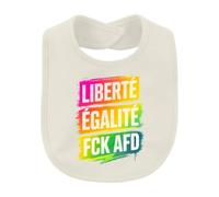 Printera Bavaglino per bambini con scritta "Liberté ÉGALITÉ" FCK AFD | Sarcasmo, resistenza anti-giustizia, tolleranza, diversità, diritti umani, politica, attivismo, colorato, coesione, libertà