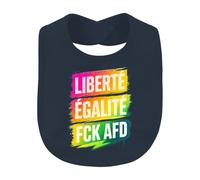 Printera Bavaglino per bambini con scritta "Liberté ÉGALITÉ" FCK AFD | Sarcasmo, resistenza anti-giustizia, tolleranza, diversità, diritti umani, politica, attivismo, colorato, coesione, libertà