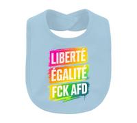 Printera Bavaglino per bambini con scritta "Liberté ÉGALITÉ" FCK AFD | Sarcasmo, resistenza anti-giustizia, tolleranza, diversità, diritti umani, politica, attivismo, colorato, coesione, libertà