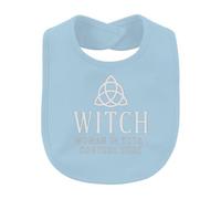 Printera Bavaglino per bambini con scritta "Witch Woman In Total Control | Wicca, strega celtica, triquetra, pagana, triquetra, magia, stregoneria, femminismo, potere femminile, occulto, Halloween