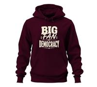 Printera Big Fan of Democracy Statement - Felpa con cappuccio, bordeaux, M