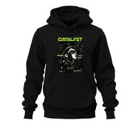 Printera Catalyst Human Error System Japan Y2K Felpa con cappuccio, Nero , L
