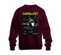 Printera Catalyst Human Error System Japan Y2K Felpa Pullover, bordeaux, XXL