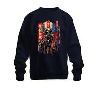 Printera Cyberpunk Papst Gasmaske Giappone Y2K Felpa Pullover, blu navy, L
