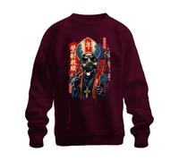 Printera Cyberpunk Papst Gasmaske Giappone Y2K Felpa Pullover, bordeaux, L
