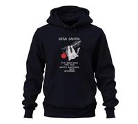 Printera Dear Santa I've Been Good This Year Nevermind - Felpa con cappuccio unisex, blu navy, M