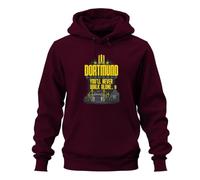 Printera Dortmund You'll Never Walk Statement - Felpa con cappuccio, bordeaux, XXL