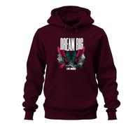 Printera Dream Big Live Bigger - Felpa con cappuccio con farfalla, bordeaux, L