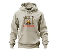 Printera Eat the Rich Capitalism Statement - Felpa con cappuccio, naturale, L