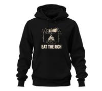 Printera Eat the Rich Capitalism Statement - Felpa con cappuccio, Nero , S
