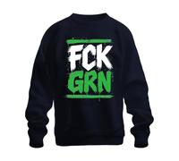 Printera FCK GRN Anti Die Grünen Statement Felpa Pullover, blu navy, 3XL