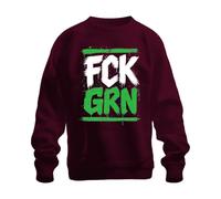Printera FCK GRN Anti Die Grünen Statement Felpa Pullover, bordeaux, S