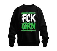 Printera FCK GRN Anti Die Grünen Statement Felpa Pullover, Nero , 3XL