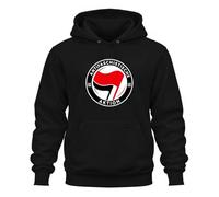 Printera Felpa con cappuccio antifascista | Sarcasmo, solidarietà, anarchismo, punk, rock, coraggio civile, protesta, giustizia, libertà attivismo, bandiera