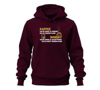 Printera Felpa con cappuccio "Coffee Things Change Whisky", bordeaux, XL