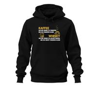 Printera Felpa con cappuccio "Coffee Things Change Whisky", Nero , XXL