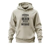 Printera Felpa con cappuccio con scritta "Früher Hatten Hexen Besen" | Sarcasmo motociclista, idea regalo per rocker, chopper, maga, crociera, due ruote, compleanno, notte di Walpurgis, vintage