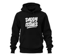 Printera Felpa con cappuccio da donna con scritta "Daddy Issues", Nero , XXL