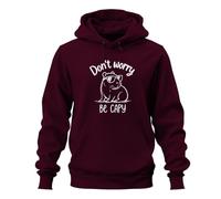 Printera Felpa con cappuccio "Don't Worry Be Capy", bordeaux, XXL