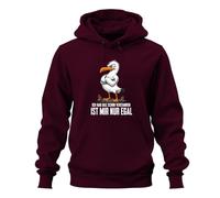 Printera Felpa con cappuccio "Ich hab das Schon Statement", bordeaux, M