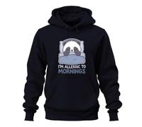 Printera Felpa con cappuccio "I'm Allergic to Mornings Panda", blu navy, XXL