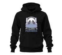 Printera Felpa con cappuccio "I'm Allergic to Mornings Panda", Nero , M