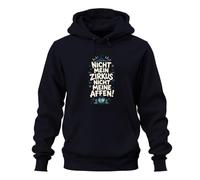 Printera Felpa con cappuccio "Nicht Mein Zirkus Nicht Statement", blu navy, M