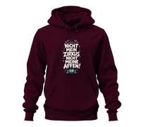 Printera Felpa con cappuccio "Nicht Mein Zirkus Nicht Statement", bordeaux, XL