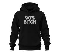 Printera Felpa con cappuccio retrò anni '90's Bitch 90, Nero , L