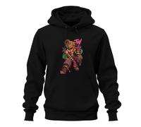 Printera Felpa con cappuccio stile gotico Harlequin Clown Japan Y2K, Nero