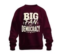 Printera Felpa con scritta "Big Fan of Democracy", bordeaux, M