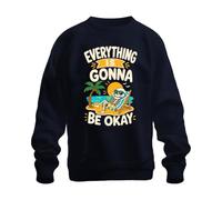 Printera Felpa con scritta "Everything is Gonna Be Okay", blu navy, S
