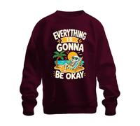 Printera Felpa con scritta "Everything is Gonna Be Okay", bordeaux, S