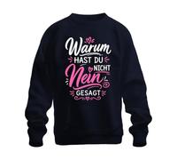 Printera Felpa con scritta "Warum hast du Nicht Nein Statement", blu navy, XL