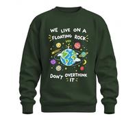 Printera Felpa con scritta "We Live On A Floating Rock Space" | Don't Overthink It, pianeti, terra, sistema solare, galassia, cosmo, astronomia, universo, stelle, consapevolezza, filosofia