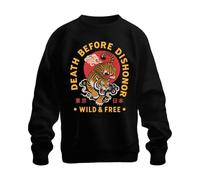 Printera Felpa Death Before Dishonor Wild & Japan Y2K, Nero , 3XL