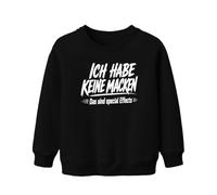 Printera Felpa per bambini con scritta "Ich habe keine Macken", Nero , 128
