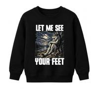 Printera Felpa per bambini con scritta "Let Me See Your Feet" | Sarcasmo, lupo mannaro, natura, notte, piante, foresta, montagna, animale, satira, ironia, umorismo, alfa, outdoor