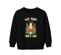 Printera Felpa per bambini con scritta "Let that Shit Go Frog Yoga" | Fungo mosca Namaste consapevolezza relax umorismo spirituale loto serenità pace natura Lurch
