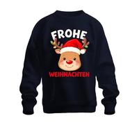 Printera Frohe Weihnachten Renna Rudolf Red Naso Divertente Regalo Bambini Felpa Unisex Maglione Navy, 3XL