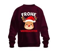 Printera Frohe Weihnachten Renna Rudolf Red Naso Divertente Regalo Bambini Unisex Felpa Maglione Burgundy, 3XL